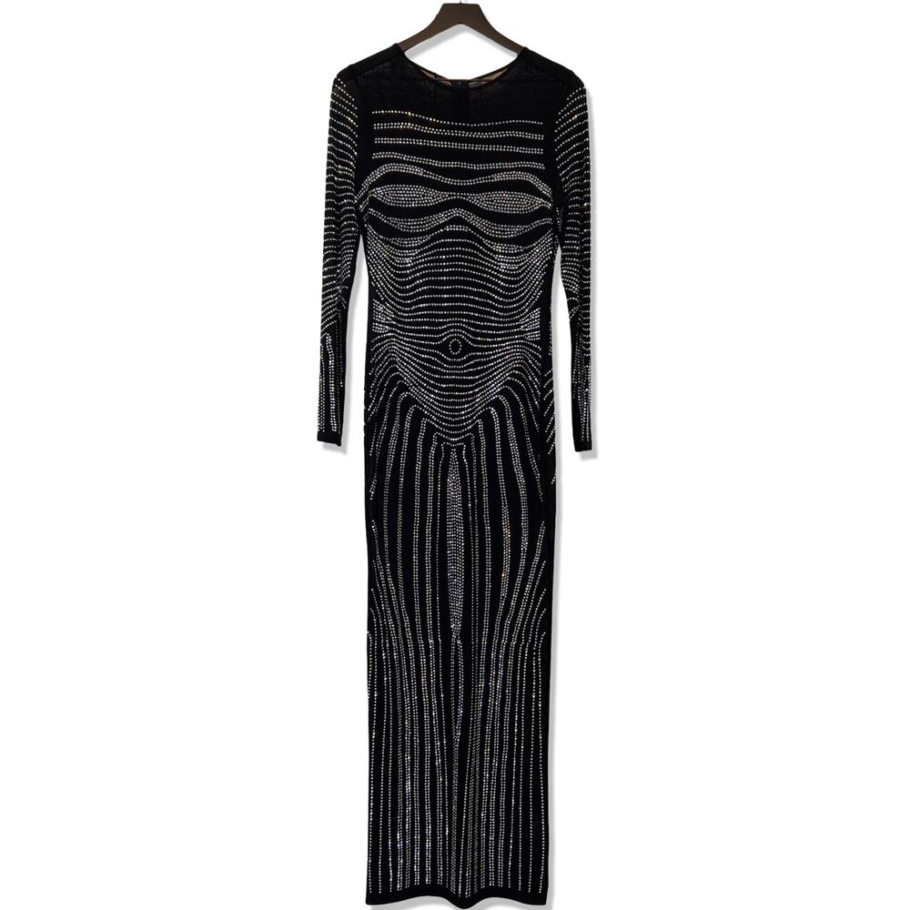 Black & Silver Evening Gown, Size L
